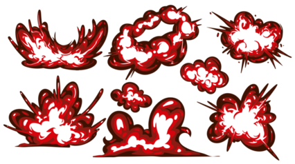 Cartoon Explosion Set Red