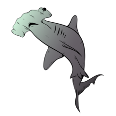 Hammerhead Shark Illustrated Grey