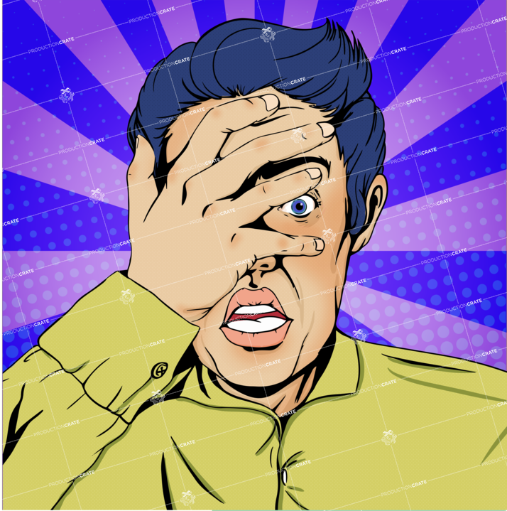 Popart Male Blue Bg
