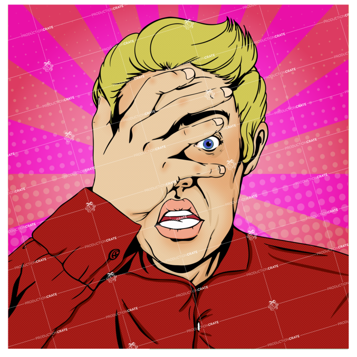 Popart Male Red Bg