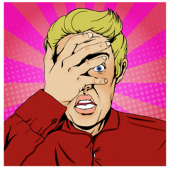 Popart Male Red Bg
