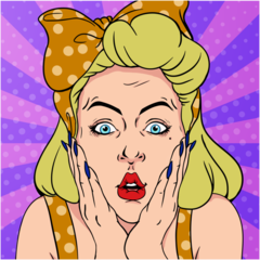 Popart Yellowlady Bg