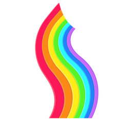 Rainbow Cartoon Curve Drop