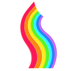 Rainbow Cartoon Curve Drop