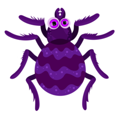 Cartoon Purple Spider Vector EPS