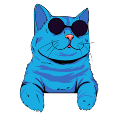 Cat Popart Blue