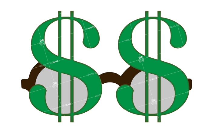 Green Dollar Eyeglasses