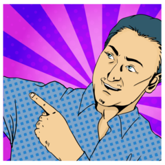 Male Point Popart Bluebg