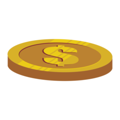 Money Coin Side Gold