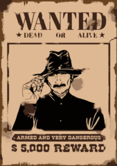 Wanted Sign Brown Cowboy